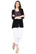 Black Flared Viscose Indie Top image number 6