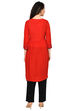 Red Kalidar Viscose Kurta image number 4