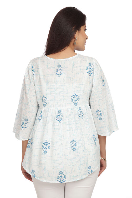 White Short kurta Cotton Indie Top image number 5