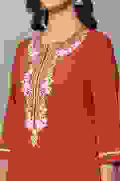 Brown Cotton Straight Suit Sets image number 1