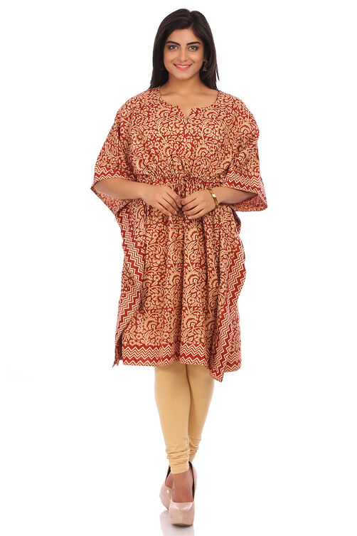 Dark Maroon Cotton Kurta image number 0