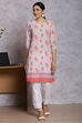 Orange Cotton And Cambric Straight Kurta image number 0