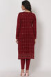 Teal Blue Poly Cotton Straight Kurta image number 5