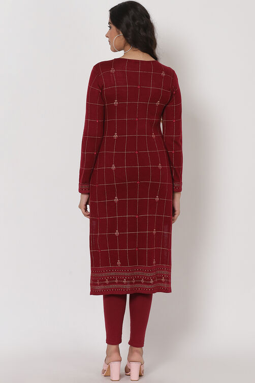 Teal Blue Poly Cotton Straight Kurta image number 5