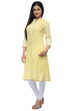 Light Yellow Cotton Straight Kurta image number 4