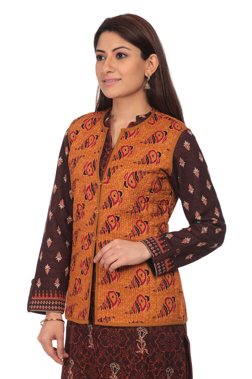 Mustard Straight Cotton Jacket image number 3
