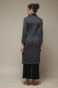 Grey Acrylic Straight Suit Set image number 5