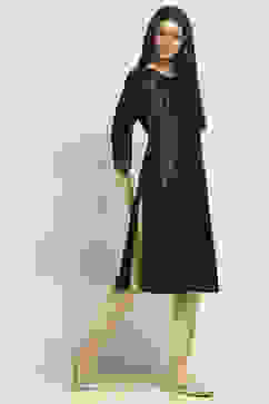 Black Printed Straight Kurta image number 4