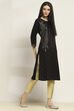 Black Viscose Rayon Printed Straight Kurta image number 4