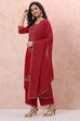 Pink Art Silk Straight Suit Set image number 5