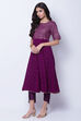 Purple Polyester Polymers Kalidar Kurta image number 2
