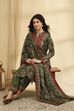 Green Polyester Printed Straight Suit Set image number 0