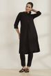 Black Viscose Blend Straight Solid Kurta image number 5