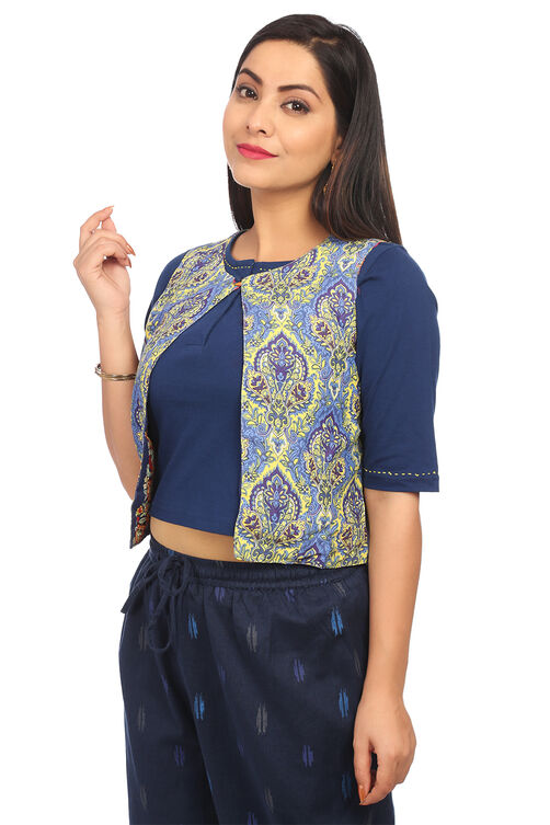 Indigo Straight Polyester Indie Top image number 3