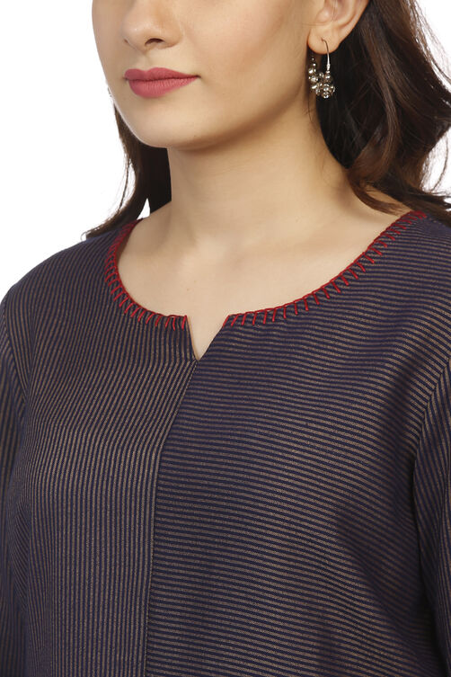 Red Straight Cotton Kurta image number 1