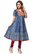 Indigo Kalidar Cotton Kurta image number 1