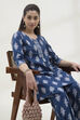 Navy Cotton Straight Printed  image number 1