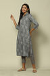 Grey Cotton Blend Straight Printed Kurta image number 5