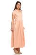 Peach Flared Viscose Dress image number 2