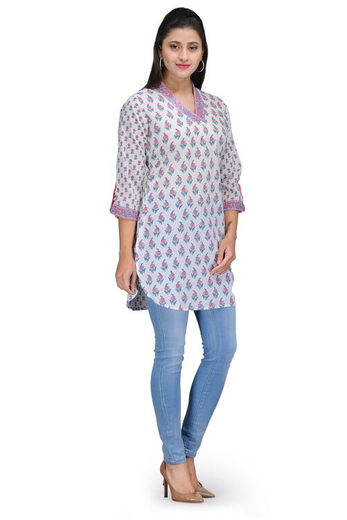 White Cotton Straight Kurta image number 1