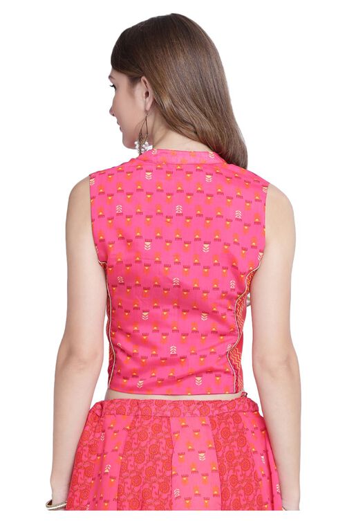 Pink Polyester Jacket image number 4