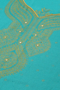 Turquoise Art Silk Straight Suit Set image number 1