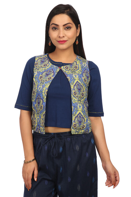 Indigo Straight Polyester Indie Top image number 0