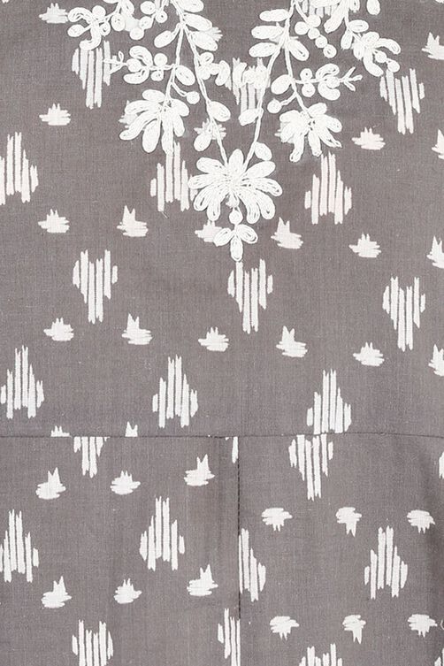 Grey Kalidar Cotton Kurta image number 1