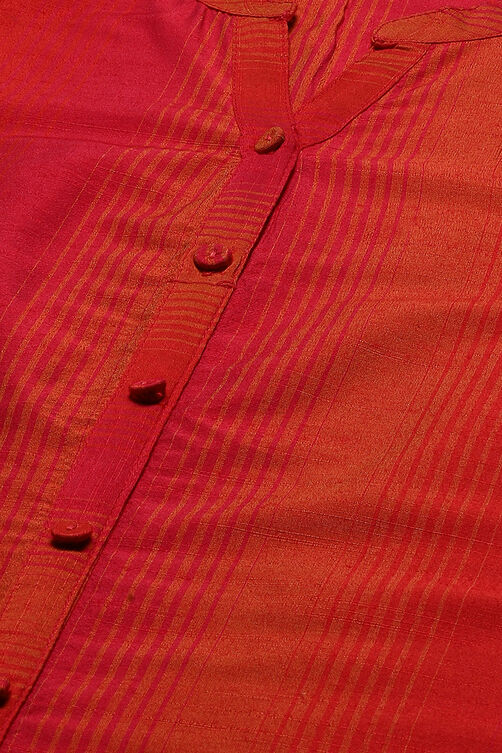 Red Art Silk Straight Kurta image number 1