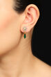 Green Metal Brass Earrings image number 0