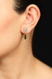 Green Metal Brass Earrings