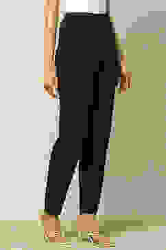 Black Acrylic Regular Solid Legging image number 3