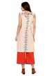 Beige Straight Cotton Kurta image number 5