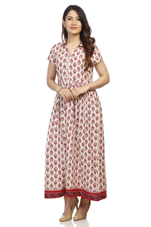 Ecru Flared Dress image number 3