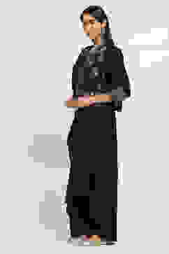 Black Viscose Blend Skirt Set image number 3