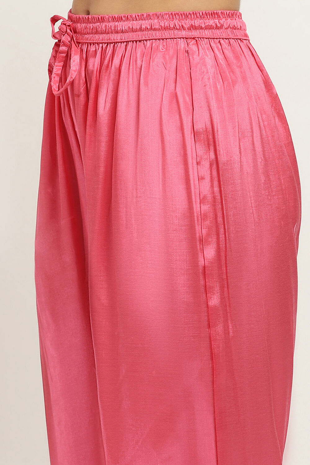 Beige and Pink Floral Straight Suit Set image number 2