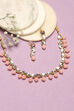 Peach Alloy Necklace Set image number 0