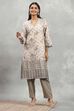 Blue Viscose Blend Printed A-Line Kurta Pants Set image number 0