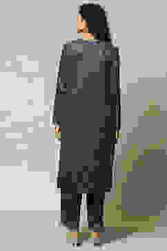 Green Acrylic Straight Suit set image number 4