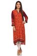 Orange Straight Cotton Kurta image number 0