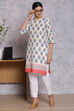 Sky Blue Cotton And Cambric Straight Kurta image number 2