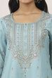 Blue Viscose Polyester Straight Suit Sets image number 1