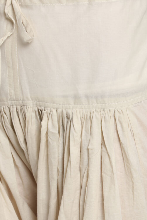 Off White Cotton Fusion Pants image number 1