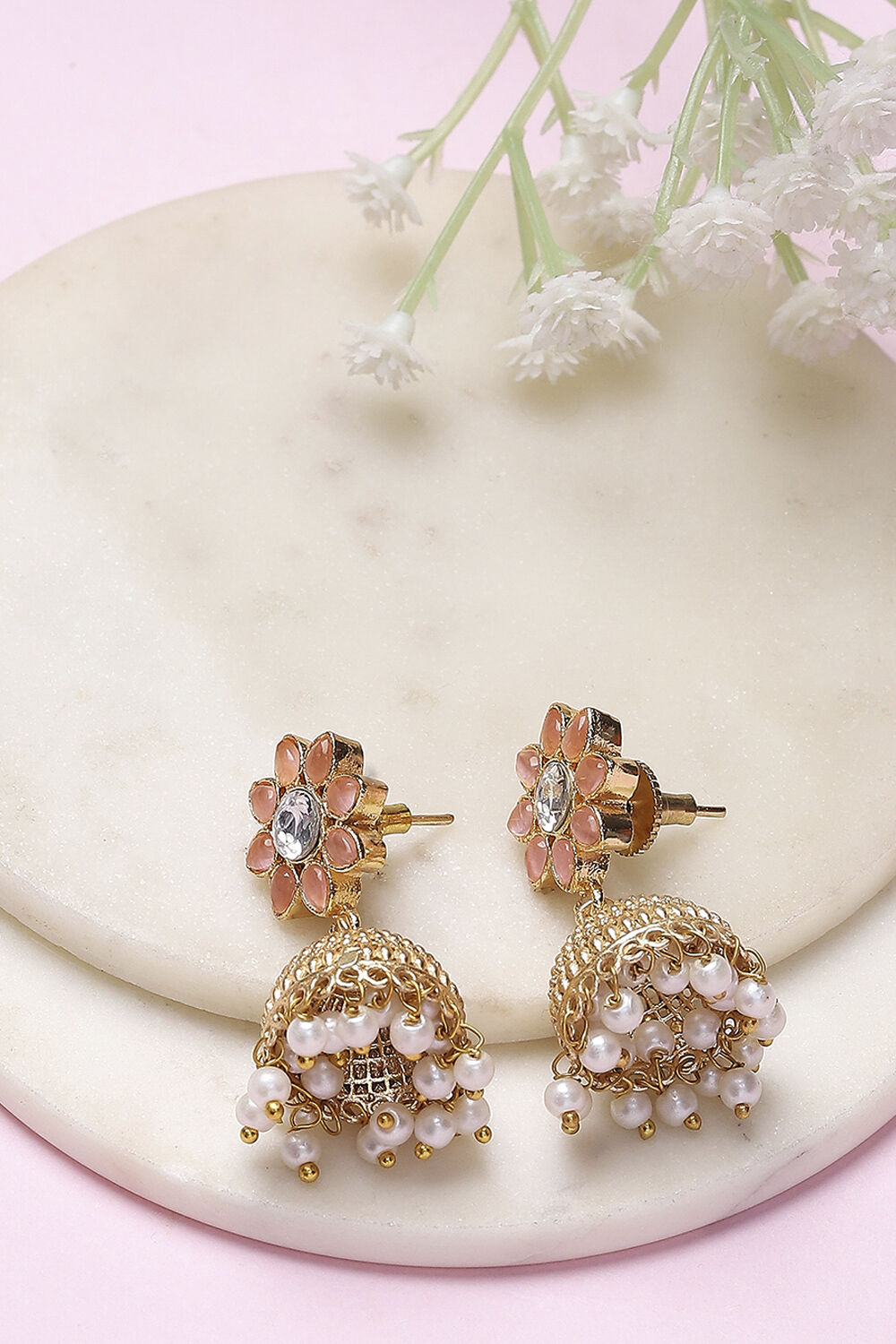 Pink Alloy Jhumka image number 0