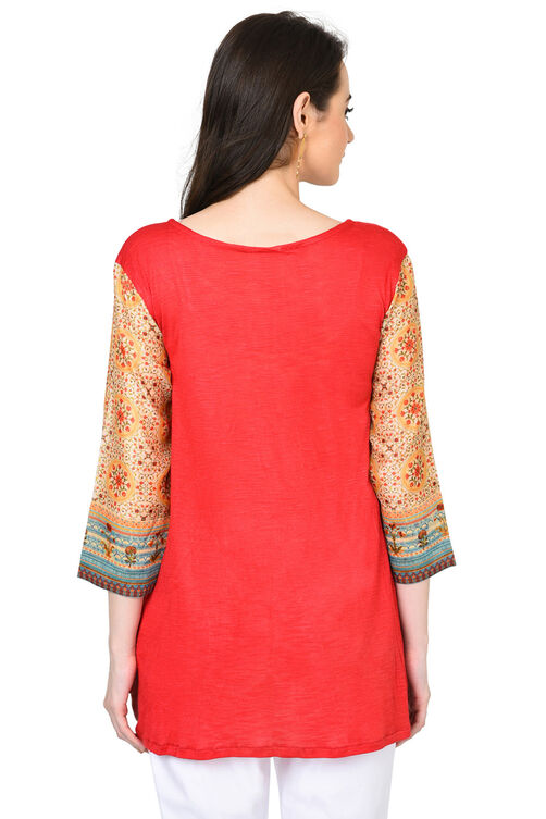 Beige Straight Polyester Reversible Kurta image number 7