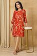 Black Viscose Blend Straight Printed Kurta image number 0