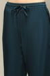 Blue Viscose Blend Straight Yarn Dyed Kurta Palazzo Suit Set image number 2