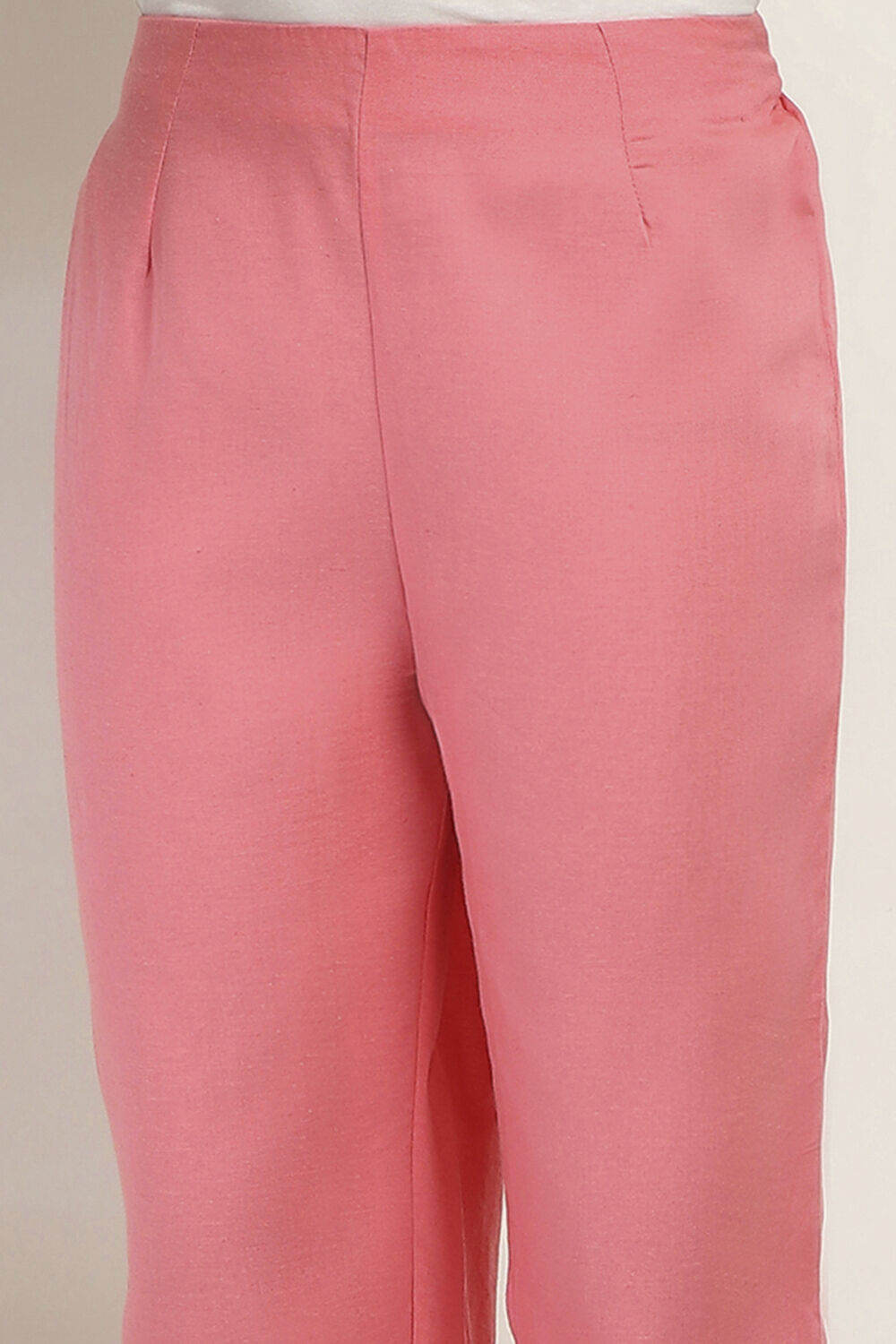 Coral Solid Regular Pants image number 1