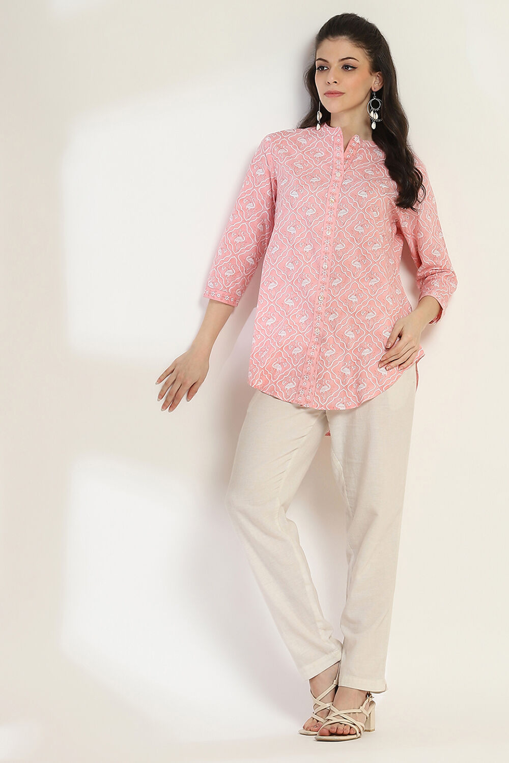 Coral Cotton Straight Kurti image number 0