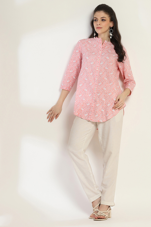 Coral Cotton Straight Kurti image number 0